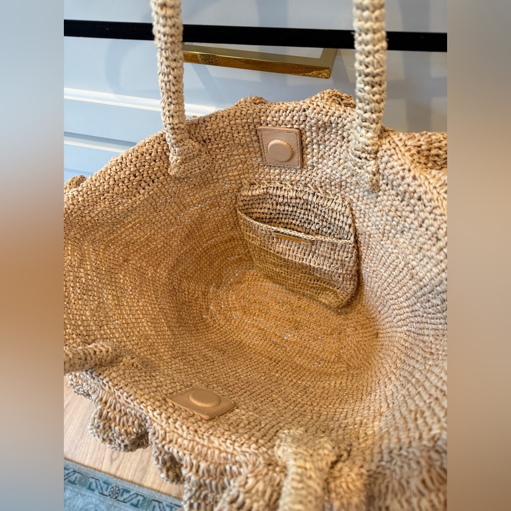 Loeffler Randall Cyrus Raffia Ruffle Tote - Picture 5 of 10